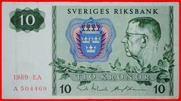 * AURORA BOREALIS (1963-1990): SWEDEN  10 CROWNS 1989 CRISP! Gustaf VI Adolf (1950-1973) LOW START  NO RESERVE! - Suède