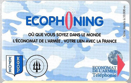 CARTE-PREPAYEE-MILITAIRE- ECOPHONING-DIVISION TRIDANT-BLEU-10000Ex-TBE - Military Phonecards