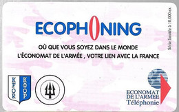 CARTE-PREPAYEE-MILITAIRE- ECOPHONING-DIVISION TRIDANT-ROSE-10000Ex-TBE -  Kaarten Voor Militair Gebruik