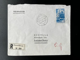 LUXEMBURG 1967 REGISTERED LETTER DOMMELDANGE TO KOBLENZ 29-08-67 LUXEMBOURG RECOMMANDE - Covers & Documents