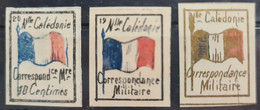 NOUVELLE CALÉDONIE 1893 - MLH - YT 1, 2, 3 - Franchise Militaire - Unused Stamps