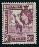 British East Africa 1954 Mi 98 Giraffe (Giraffa Camelopardalis) | Queen Elizabeth II, Royalty | Animal (Fauna) Giraffes - Africa Orientale Britannica