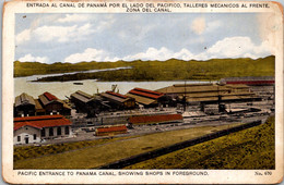 Panama Pacific Entrance To Panama Canal Showing Shops In Foreground - Panama