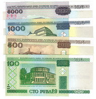 SET Belarus 100, 500, 1000 & 5000 Rubles 2000 (2011) UNC - Belarus