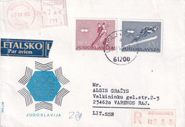 Yugoslavia1980 Sport Cover To Valkininkai Varena Lithuania - Storia Postale