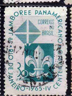 BRAZIL BRASIL BRASILE BRÉSIL 1965 PAN AMERICAN BOY SCOUT JAMBORRE EMBLEM 30cr USED USATO OBLITERE' - Used Stamps