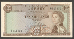 States Of Jersey 10 Shillings Queen Elizabeth II 1963 AUNC - Jersey