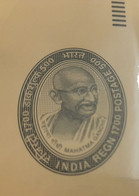 INDIA 2008 1700 + 500 Mahatma Gandhi Registered Postal Stationary Envelope MINT / UNUSED As Per Scan - Sobres