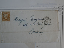 BO14 FRANCE  BELLE LETTRE    29 JANV.  1855  BORDEAUX +N°13 +AFFRANCH. PLAISANT + - 1853-1860 Napoleon III