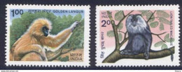 India 1983 GOLDEN LANGUR MACAQUE Wildlife Theme (Sc 1029-30) 2v Set MNH As Per Scan - Chimpanzees