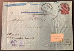 "HASLE Ctn LUZERN" SELTENER STEMPEL Auf "UNBEKANNT/INCONNU" Zettel+FACTEUR STPL Privatganzsache 1909 (LU Brief Schweiz - Enteros Postales