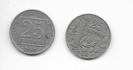 FRANCE - LOT DE 2 MONNAIES 25 Centimes - 1903 Et 1904 - 25 Centimes