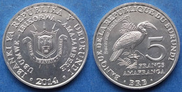 BURUNDI - 5 Francs 2014 "Bucorvus Leadbeateri" KM# 29 Republic (1966) - Edelweiss Coins - Burundi