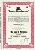 Titre De 1977 - Boomse Metaalwerken - Travaux Métalliques De Boom - - Industrie