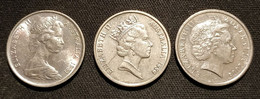 AUSTRALIE - AUSTRALIA - LOT DE 3 PIECES DIFFRENTES - 5 CENTS 1981 - 1989 - 2006 - Elizabeth II - KM 64 - 80 - 401 - 5 Cents