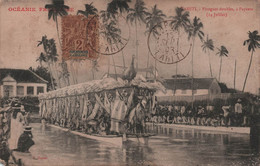 Tahiti - Pirogues Doubles A Papeete - 14 Juillet - Carte Postale Ancienne - Tahiti