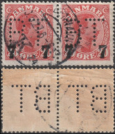 DANEMARK  DANMARK 169 (o ) Perforés Perforé Perfin Lochung + Surcharge + Beau Cachet - Varietà & Curiosità