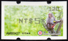2018 Automatenmarken China Taiwan ROCUPEX Macaque Monkey MiNr.40 Black Nr.120 ATM NT$5 Xx Innovision Kiosk Etiquetas - Automatenmarken