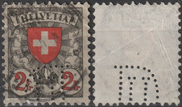 SUISSE  211 (o) Croix Suisse Perforé Perfin Lochung Gelocht (CV > 9 €) - Gezähnt (perforiert)