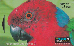 TARJETA DE LAS FIJI DE UN LORO DE $5 (15FIC) PARROT - Fidschi