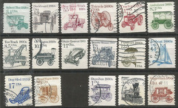 USA 1985/87 Transportation Series SC.#2123/2228 Cpl 17v Set In VFU / Good Used  Condition - Roulettes