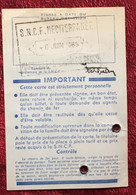 SNCF 1968-Carte 40% Famille Nombreuse Réseau Français Chemins De Fer Ticket Titre Transport-Billet Train-Railway-Marseil - Europe