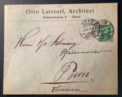 Privatganzsache OTTO LUTSTORF ARCHITECT BERN 1908 Tellknabe Umschlag (Schweiz  Architecture PTO Postal Stationery - Interi Postali