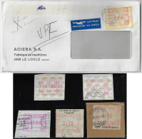 Switzerland Suisse Schweiz 5 Automatic Stamp Timbre Automatenmarken ATM Frama Used + Shipped Cover - Automatic Stamps