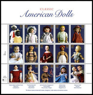 [Q] USA 1997: Minifoglio Bambole Classiche / Classic American Dolls Sheetlet ** - Bambole