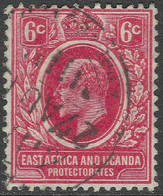 East Africa & Uganda Protectorates. 1907-08 KEVII. New Currency. 6c Used. Mult Crown CA W/M SG 36 - East Africa & Uganda Protectorates