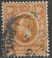 East Africa & Uganda Protectorates. 1912-21 KGV. 10c Used. Mult Crown CA W/M. SG 47 - Protettorati De Africa Orientale E Uganda