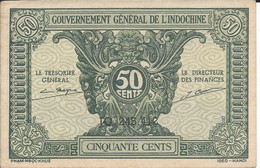 INDOCHINE   -  50  Cents   Nd(1942)   -- UNC -- - Indochina