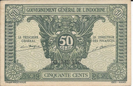 INDOCHINE   -  50  Cents   Nd(1942)   -- UNC -- - Indocina
