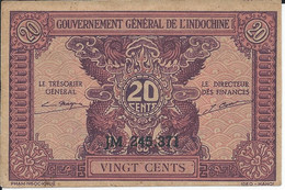 INDOCHINE  -  20 Cents Nd(1942)  -- UNC --.   Indochina - Indochine