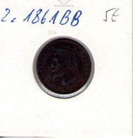 France. Napoléon III. 2 Centimes. 1861 BB - 2 Centimes