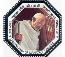INDIA 2019 150th Birth Anniversary Of Mahatma Gandhi (Octagonal Silver Bordered) Rs.25.00 1v STAMP MNH P.O Fresh&Fine - Erreurs Sur Timbres