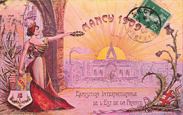 Nancy 1909 * CPA Illustrateur Art Nouveau Jugendstil Femme Seins Nu * Exposition Internationale De L'Est De La France - Nancy
