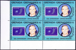 Grenada Grenadines 1985 MNH Blk, Neil Armstrong, Space, Lt Lo Corner - América Del Norte