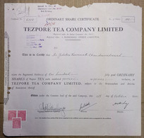 INDIA 1980 TEZPORE TEA COMPANY LIMITED, TEA ESTATE, TEA GARDEN....SHARE CERTIFICATE - Landbouw