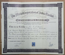 INDIA 1958 THE METAL CORPORATION OF INDIA LIMITED....SHARE CERTIFICATE - Industrie