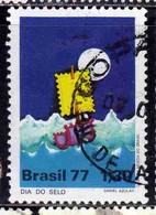 BRAZIL BRASIL BRASILE BRÉSIL 1977 STAMP DAY DIA DO SELLO 1.30cr USED USATO OBLITERE' - Gebruikt