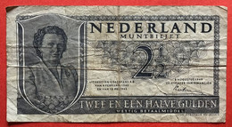 NEDERLAND 1943 - 45  TWEE EN EEN HALVE GULDEN - 2 1/2 GULDEN - 2 1/2  Florín Holandés (gulden)