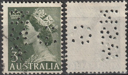 AUSTRALIE Australia 197 (o) Reine Elisabeth II Perforé Perfin Gelocht Lochungen - Oblitérés