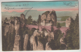 C5155) BASTEI - BASTEIBRÜCKE - Abendrod - Gel. 1924 - Bastei (sächs. Schweiz)