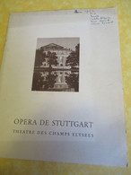 Programme Ancien/Théâtre Des Champs-Elysées/ Opéra De STUTTGART/ Tristan Et Isolde/Wagner /mars 1952    PROG350 - Programma's