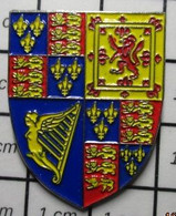 312c Pin's Pins / Beau Et Rare / PERSONNES CELEBRES / ARMOIRIES ECUSSON BLASON ROI D'ANGLETERRE ? JAMES I JAMES II - Personnes Célèbres