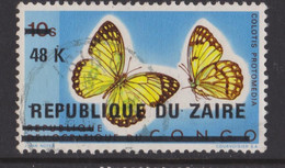 ZAIRE 1977 Overprint On Congo Butterflies Used Mi. 545 ~ Colotis Protomedia - Oblitérés