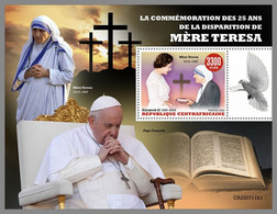 CENTRALAFRICA 2022 MNH Mother Teresa Mutter Teresa Mere Teresa S/S I - OFFICIAL ISSUE - DHQ2308 - Madre Teresa
