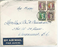 57731) Canada Airmail Military Mail R.C.A.F. 1943 Tigmish Postmark Cancel - Aéreo