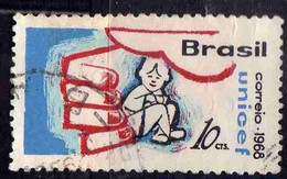 BRAZIL BRASIL BRASILE BRÉSIL 1968 UNICEF CHILD PROTECTION 10c USED USATO OBLITERE' - Used Stamps